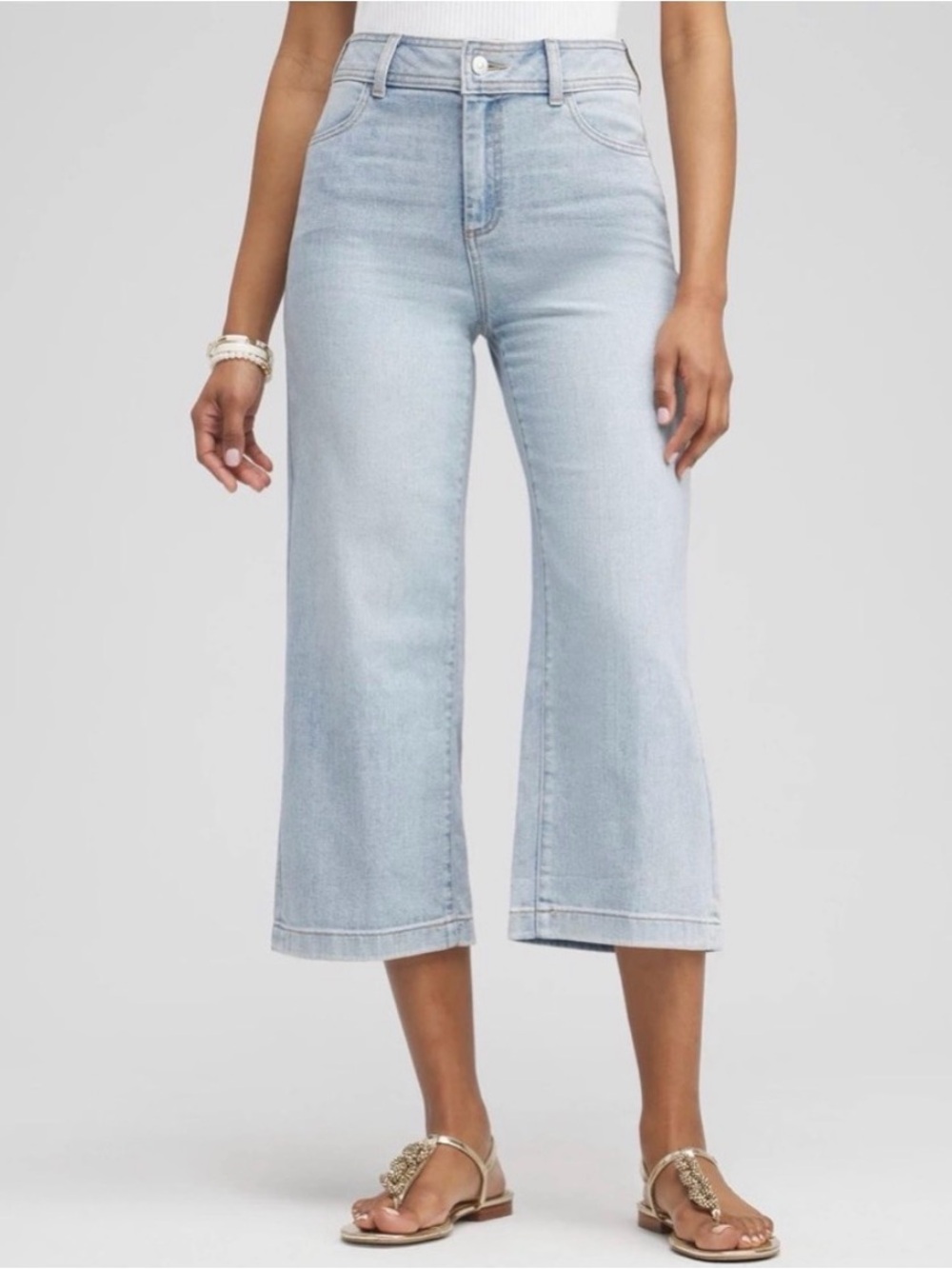 Chico’s NWT Denim Wide Leg Trouser Crop